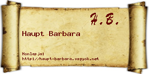 Haupt Barbara névjegykártya